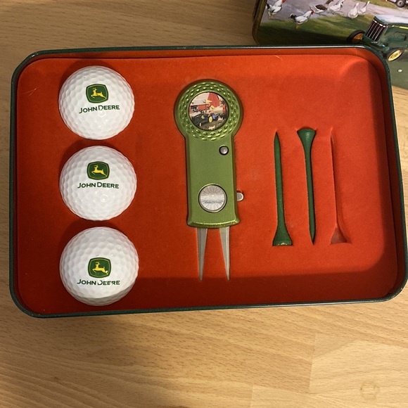 John Deere Golf Balls, Tees, Divot Tool & Collector Tin Set - Picture 2 of 11